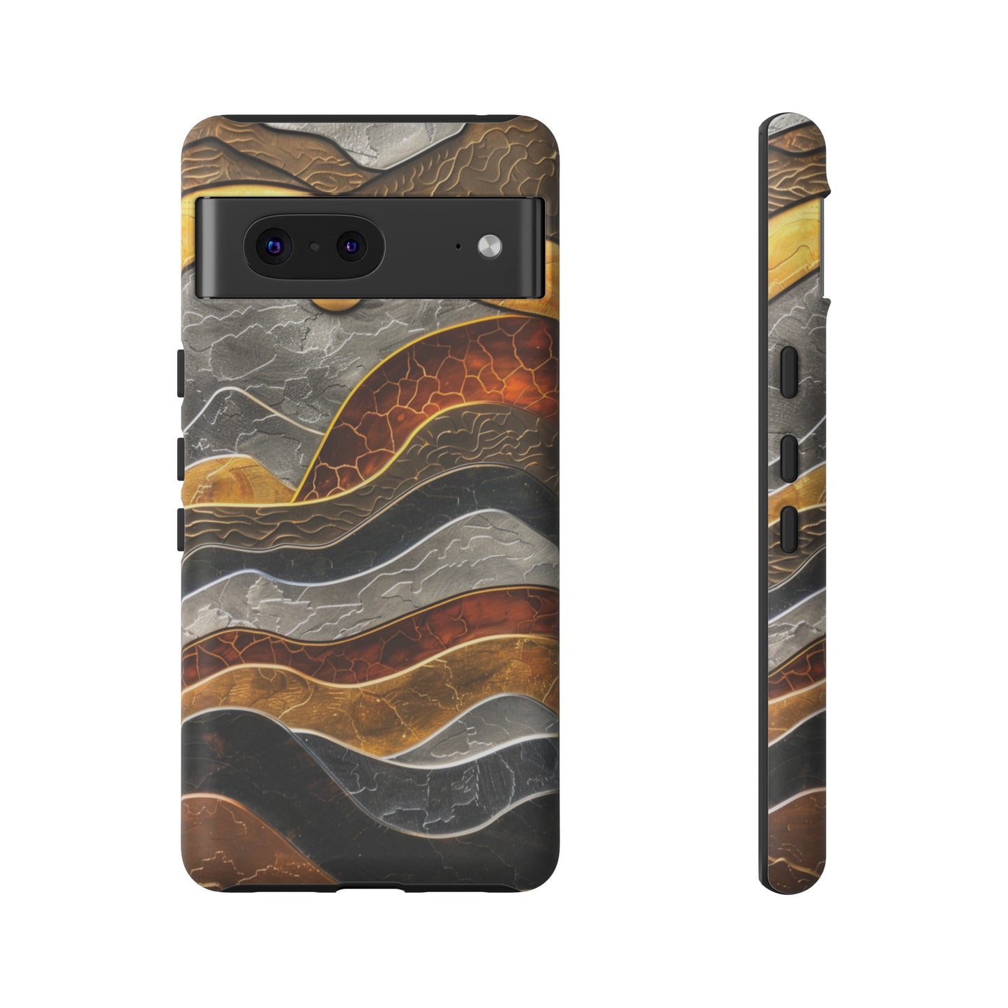 Abstract Gold and Silver Mountain Design Phone Case