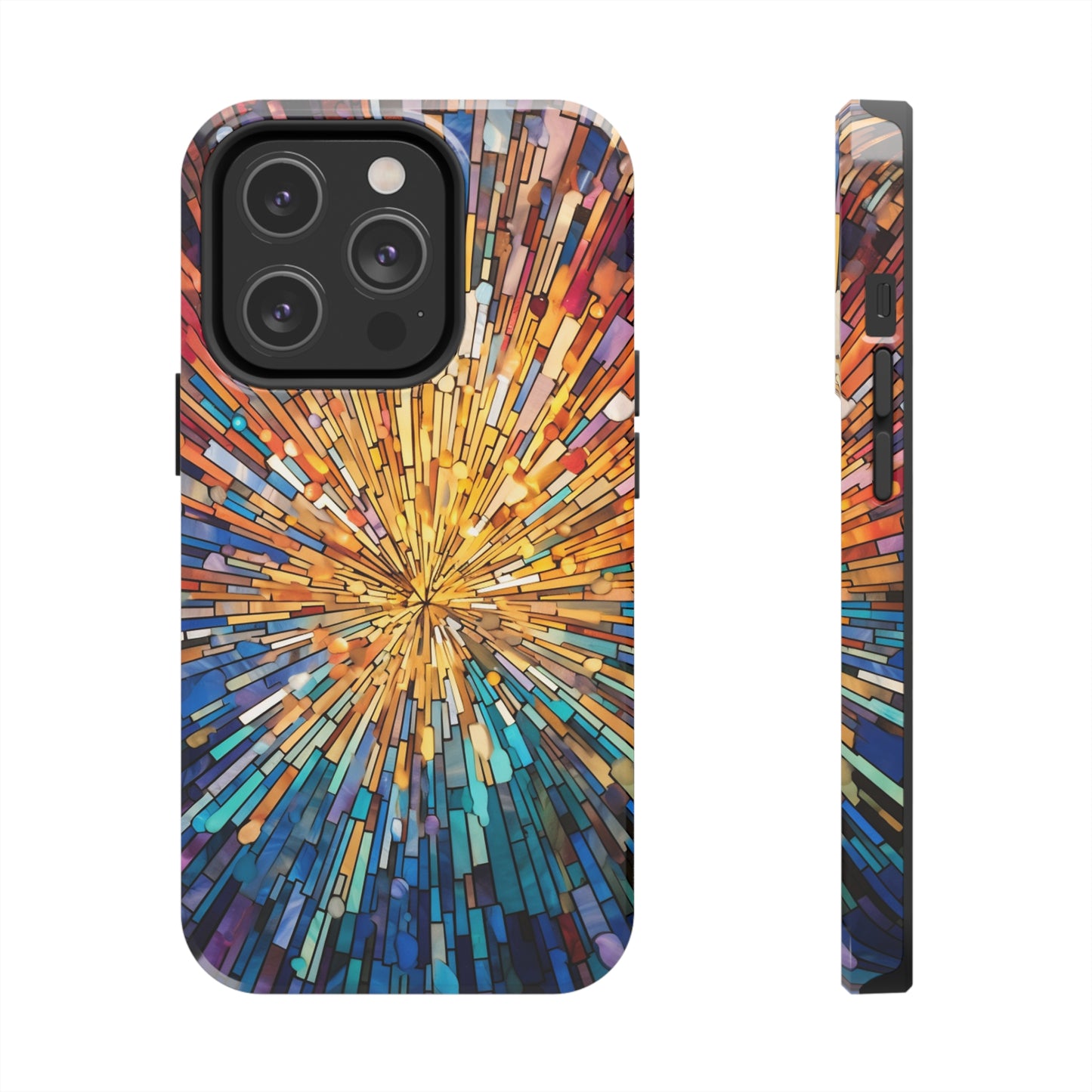 Stained Glass Sunburst Magic Tough iPhone Case | Embrace Vibrant Style and Reliable Protection