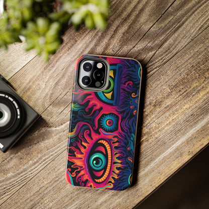 Psychedelic Art: The Eyes Upon Us iPhone Case | Embrace the Mystique of Trippy Visuals