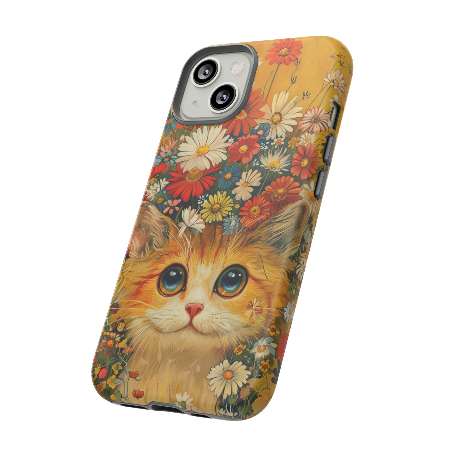 Cute Cat in Floral Garden Phone Case