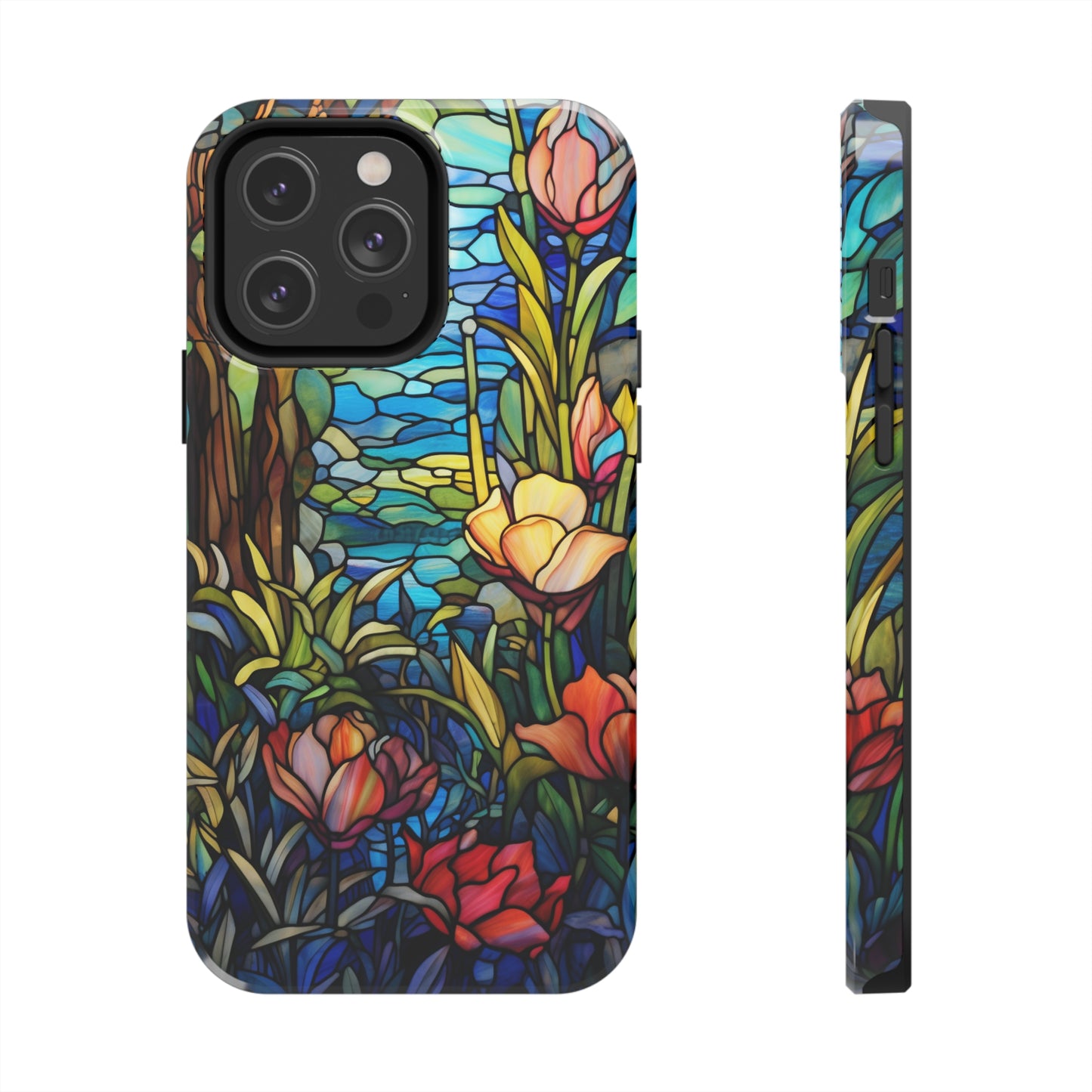 Stained Glass Floral Aesthetic iPhone Tough Case | Embrace Elegance and Durability