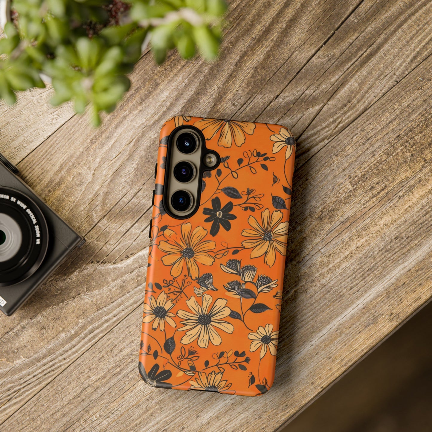 Orange Floral Phone Case Cute Summer Flower Aesthetic