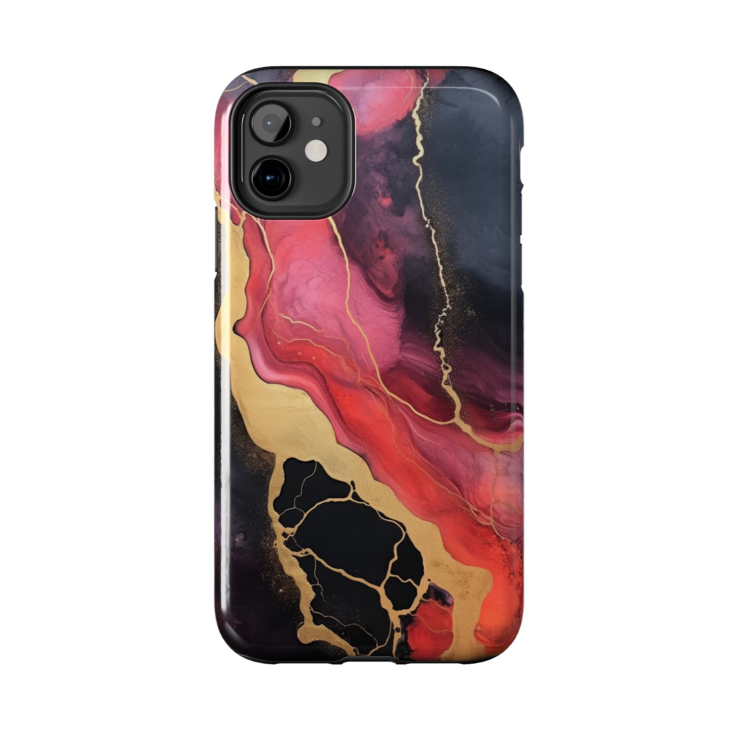 Marbled Dark Lava flow Phone Case | Embrace the Mesmerizing Multicolor Art