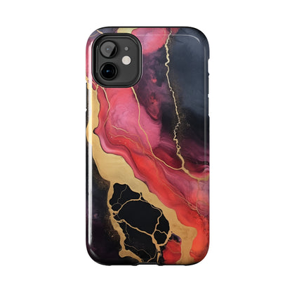 Marbled Dark Lava flow Phone Case | Embrace the Mesmerizing Multicolor Art