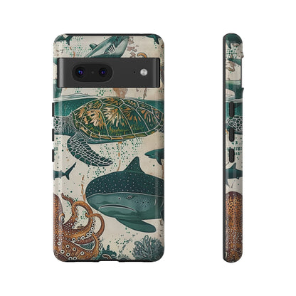 Undersea World Shark, Turtle, Manta Ray Phone Case