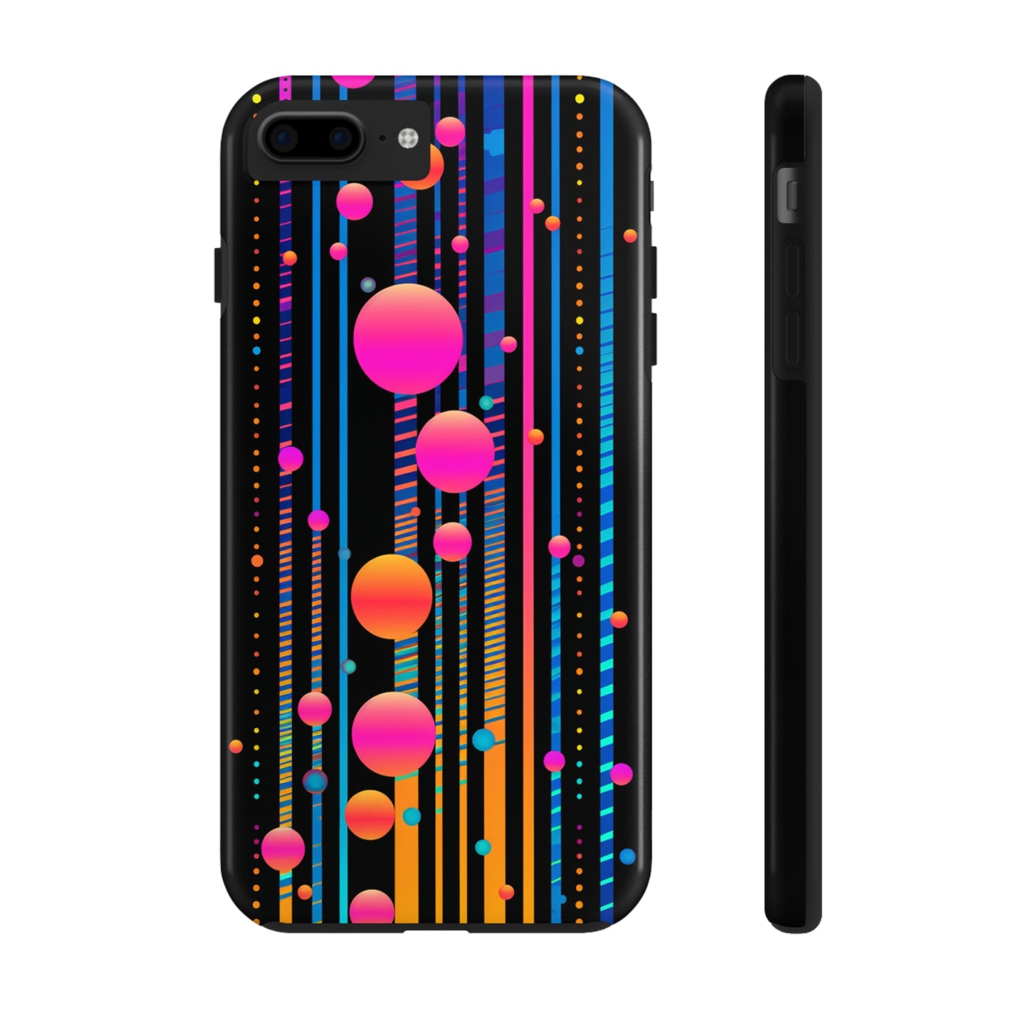 Experience a Blast from the Past: Retro Psychedelic Bubbles Tough Case for Apple iPhone Models