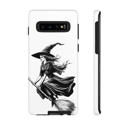 Vintage Halloween Witch on a Broom Spooky Phone Cover