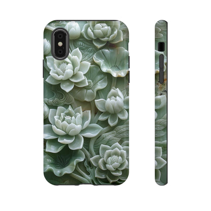 Green Jade Lotus Floral Art Phone Case