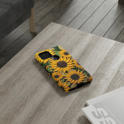 Sunflower Floral Color Explosion Mosaic Glass