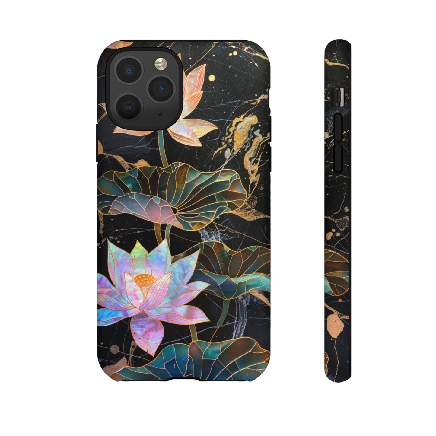 Zen Stained Glass Lotus Floral Design Phone Case