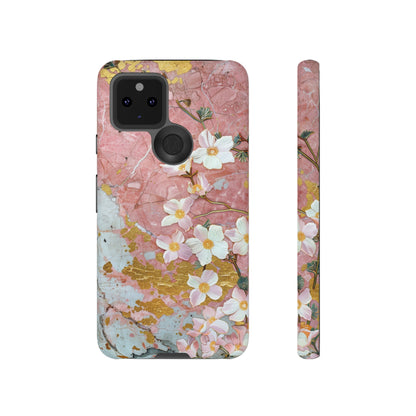 Pink Forget Me Nots Gold Floral Phone Case