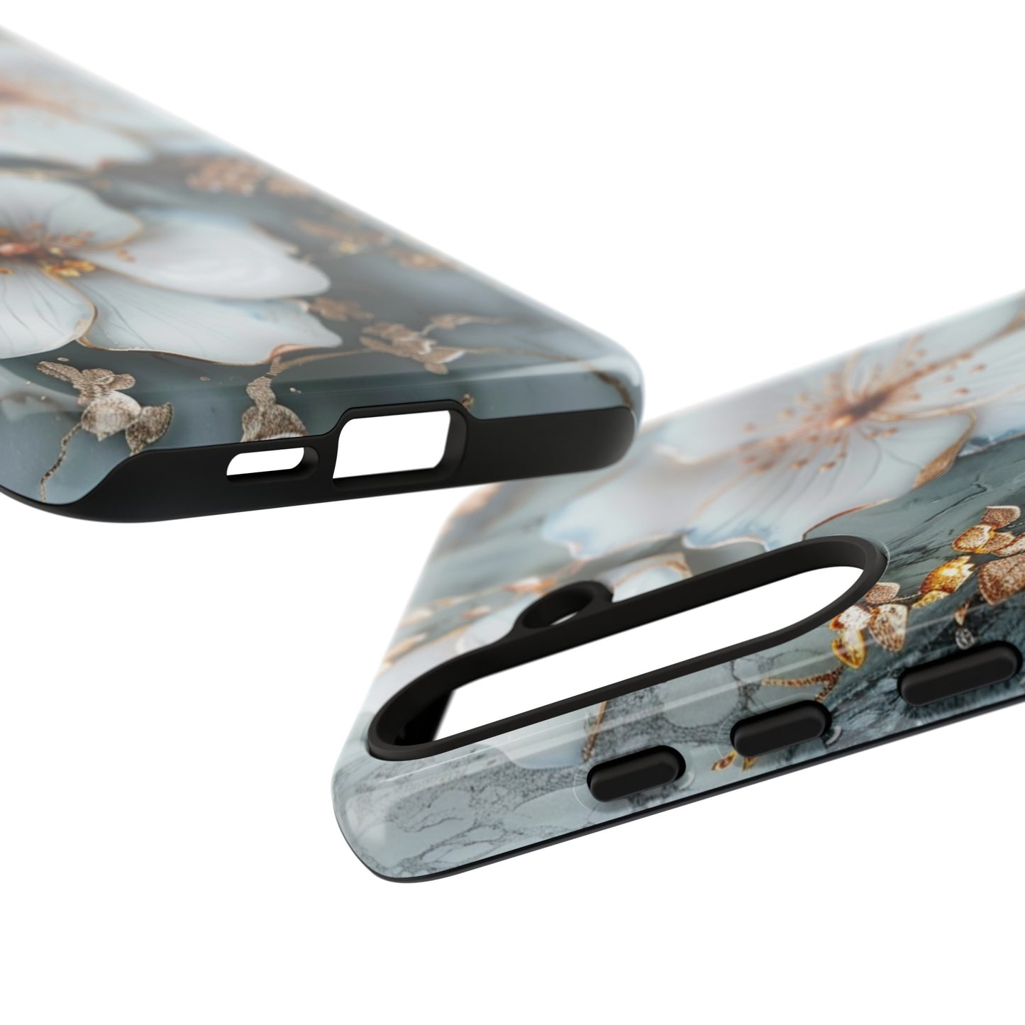 White Flower on Marble Stone  Phone Case