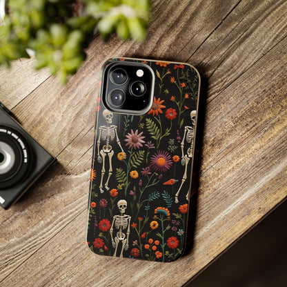 Skeletons in the garden Halloween Embroidery Phone Case