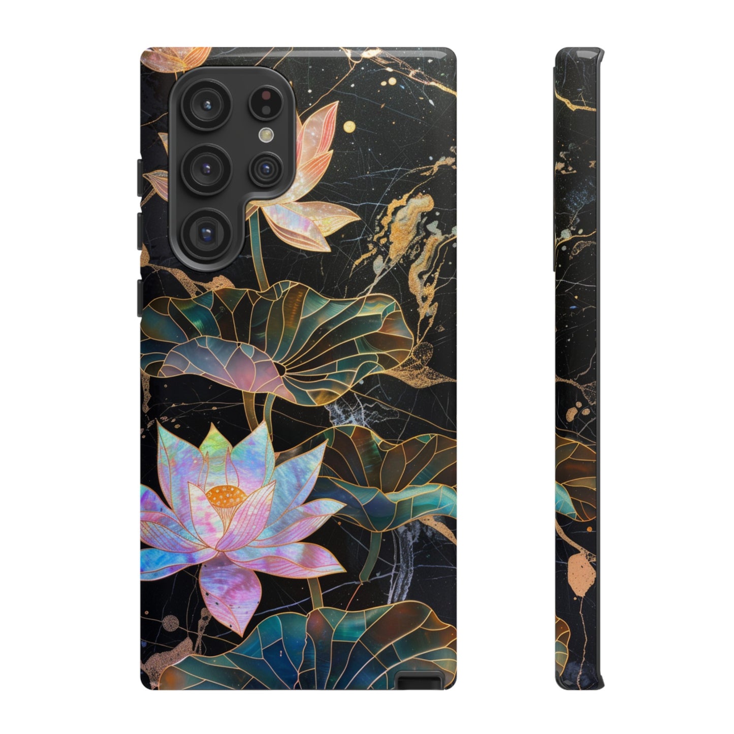 Zen Stained Glass Lotus Floral Design Phone Case