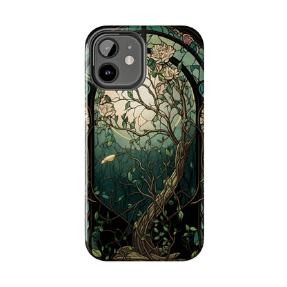 Retro Radiance: Stained Glass Floral Phone Case | Vintage Aesthetic for iPhone Models