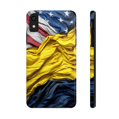 Support Ukraine Flag Phone Case | Show Your Ukrainian USA Patriotic Spirit with a Tough iPhone Case