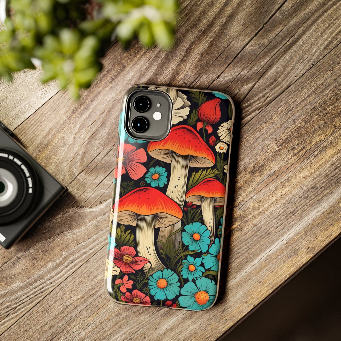 Psychedelic Retro Mushrooms iPhone case | Dive into Vintage Vibes