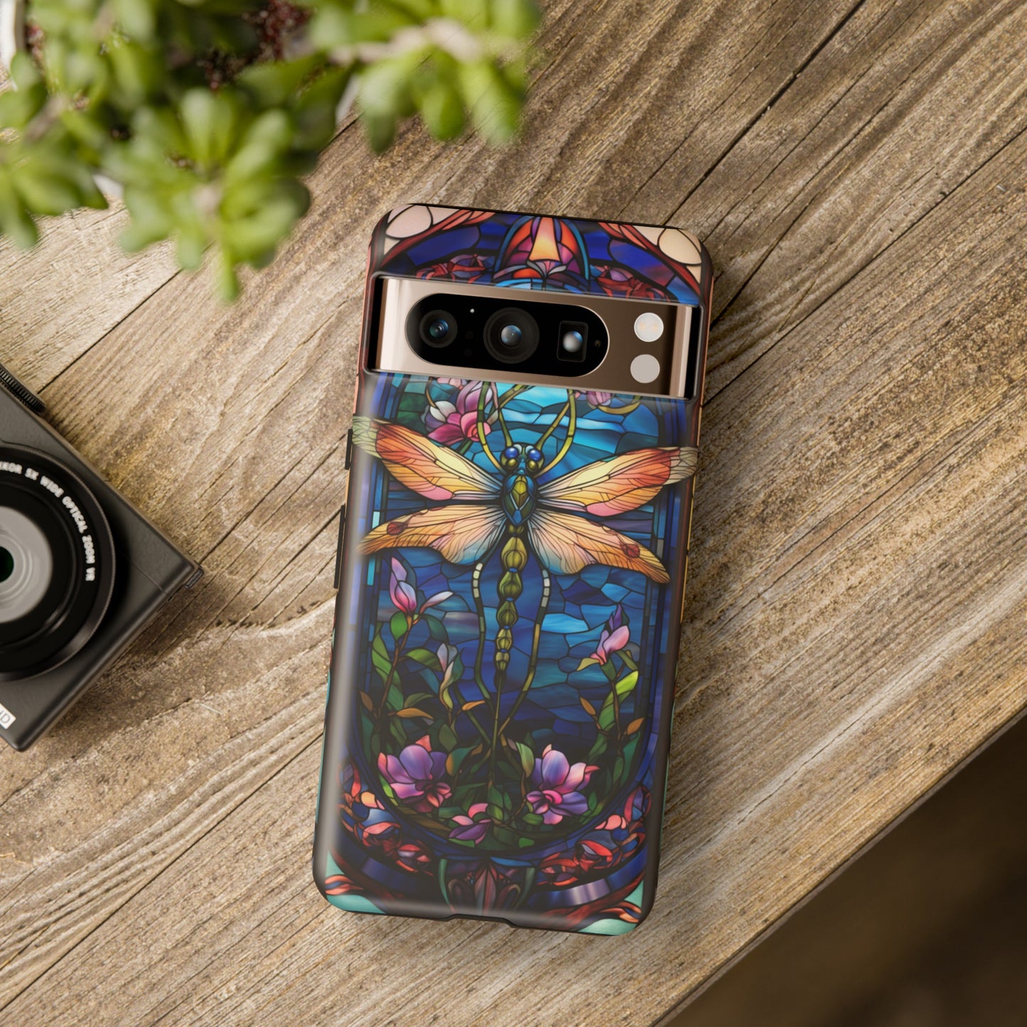 Art Nouveau Stained Glass Dragonfly Phone Case