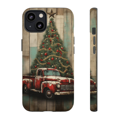 Classic Red Pickup Truck Christmas Phone Case