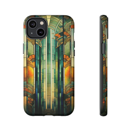 Art Deco Stained Glass floral Phone Case for iPhone 15, 14, Pro Max, 13, 12 & Samsung Galaxy S23, S22, S21, Google Pixel