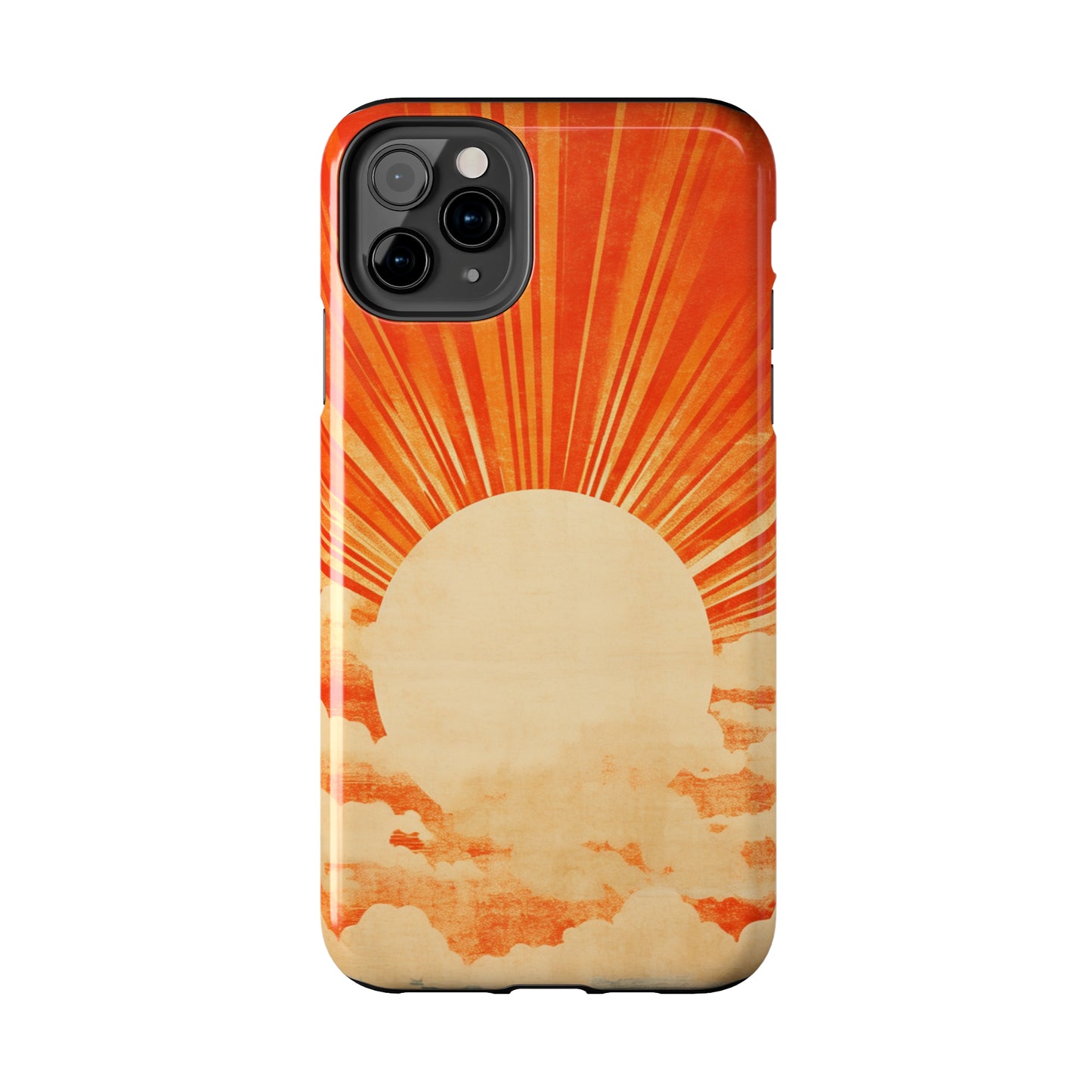 Retro Abstract Sunburst iPhone Case | Embrace the Nostalgic Charm of Artistic Rays