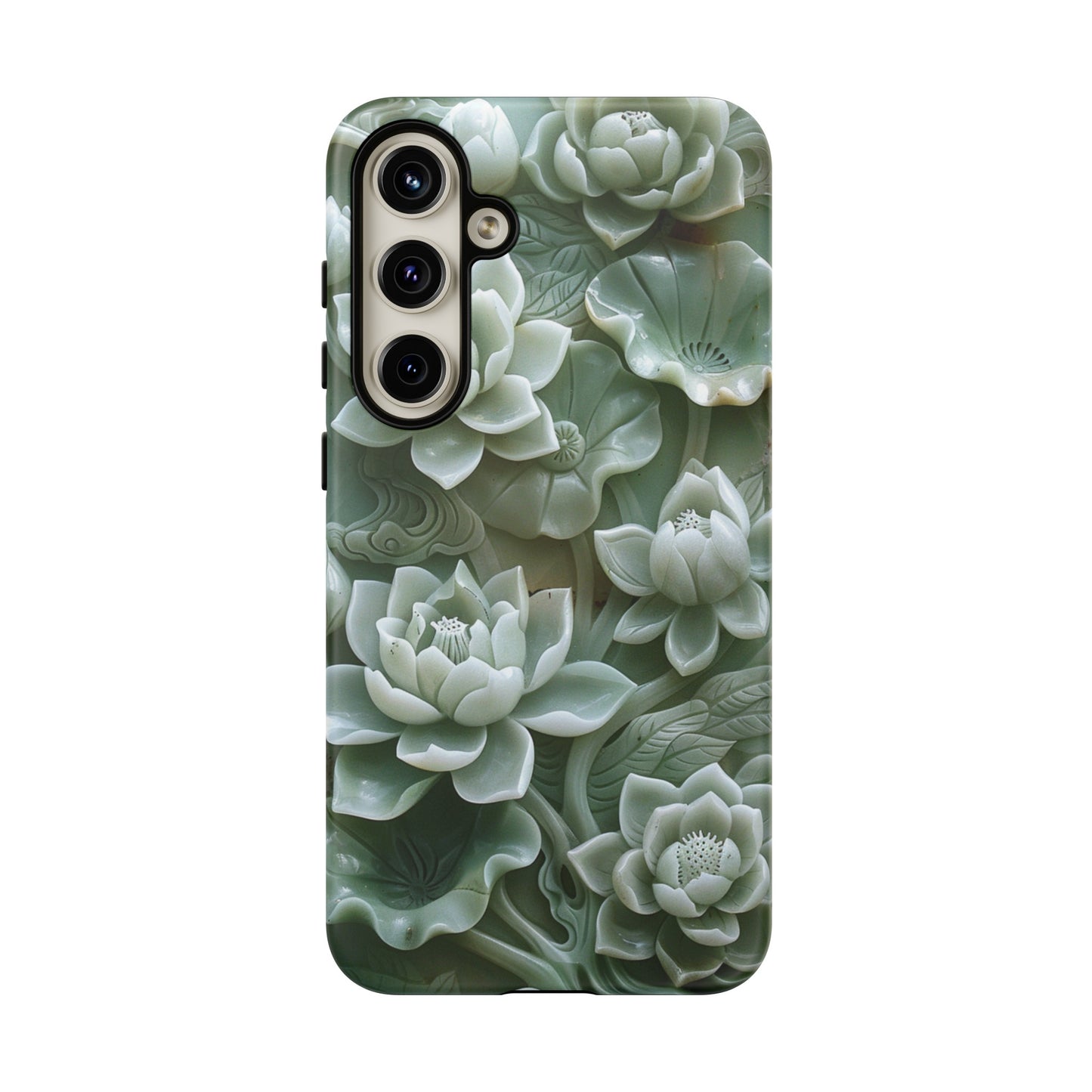 Green Jade Lotus Floral Art Phone Case