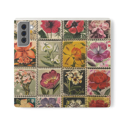 Vintage Floral Stamp Collection Flip Case