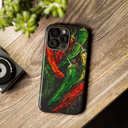 Green and Red Chili Peppers Phone Case