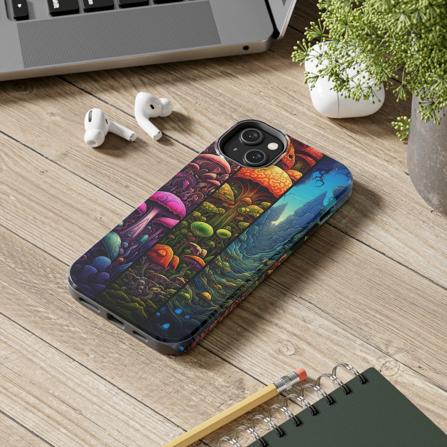 Life is just a fantasy, Mushroom, Flower Stained Glass iPhone Case | Psychedelic Natural Beauty