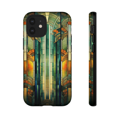 Art Deco Stained Glass floral Phone Case for iPhone 15, 14, Pro Max, 13, 12 & Samsung Galaxy S23, S22, S21, Google Pixel