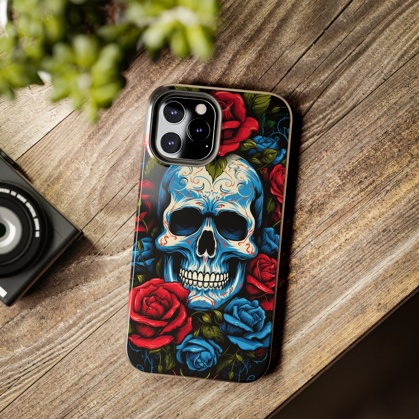 Skull and Roses iPhone Case | Edgy Elegance and Timeless Beauty