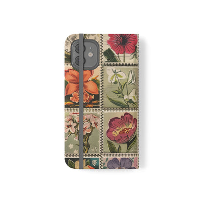 Vintage Floral Stamp Collection Flip Case