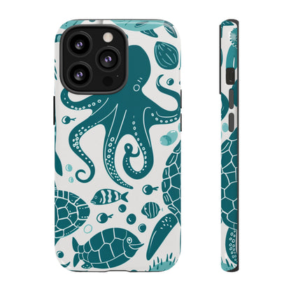 Undersea World Octopus, Turtle, Manta Ray Phone Case