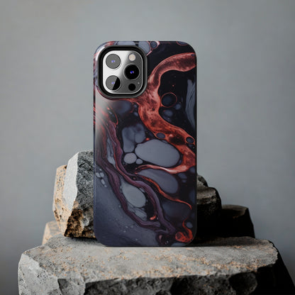 Marbled Dark Lava Flow Phone Case | Embrace the Vibrant Magma Vibes