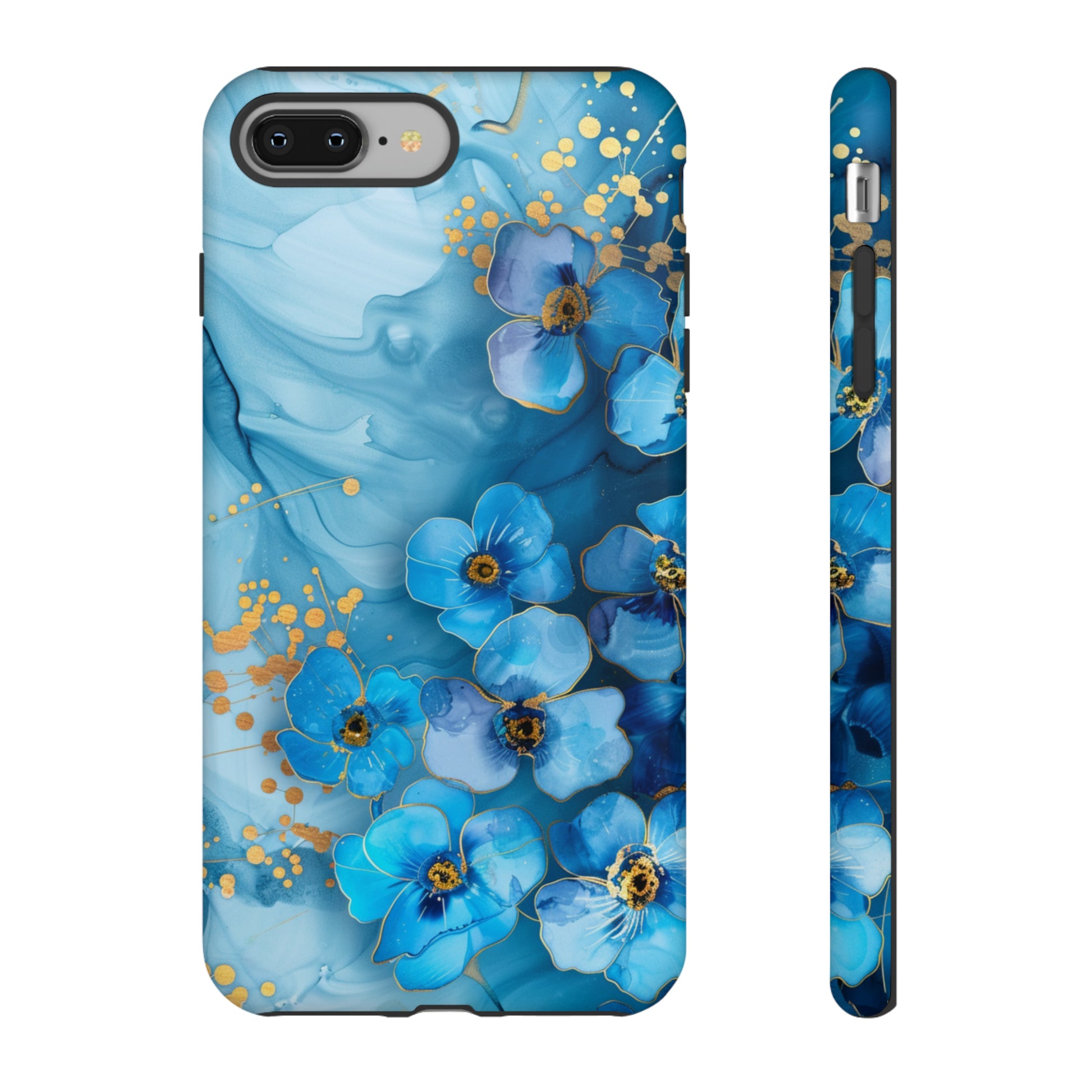 Gold Color Splash Floral Design Case