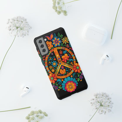 Peace Sign Embroidery Floral Hippie Style Phone Case