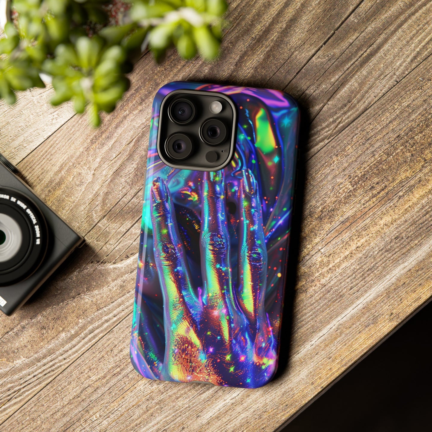 Marbled opalescent Holographic Print Phone Case