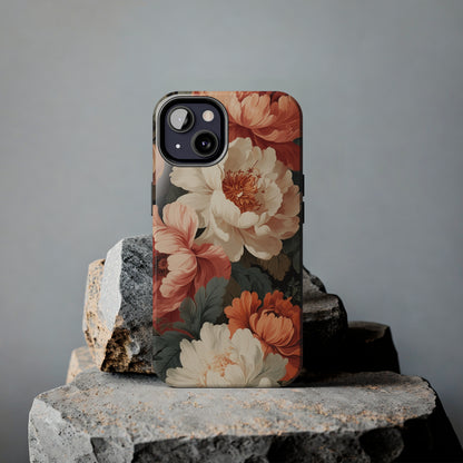 Vintage Floral Aesthetic Phone Tough Case Antique Print for iPhone 14 11 Pro 12 13 XR XS X 7+ 8 Boho Nature Flowers Cottage Core