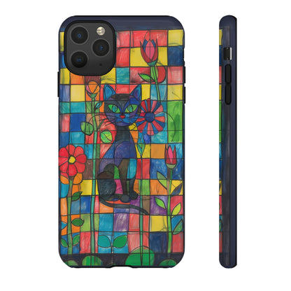 Cat in the Stained Glass Garden Phone Case