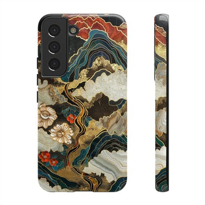 Chiyogami Stained Glass Floral Mountain Phone Case