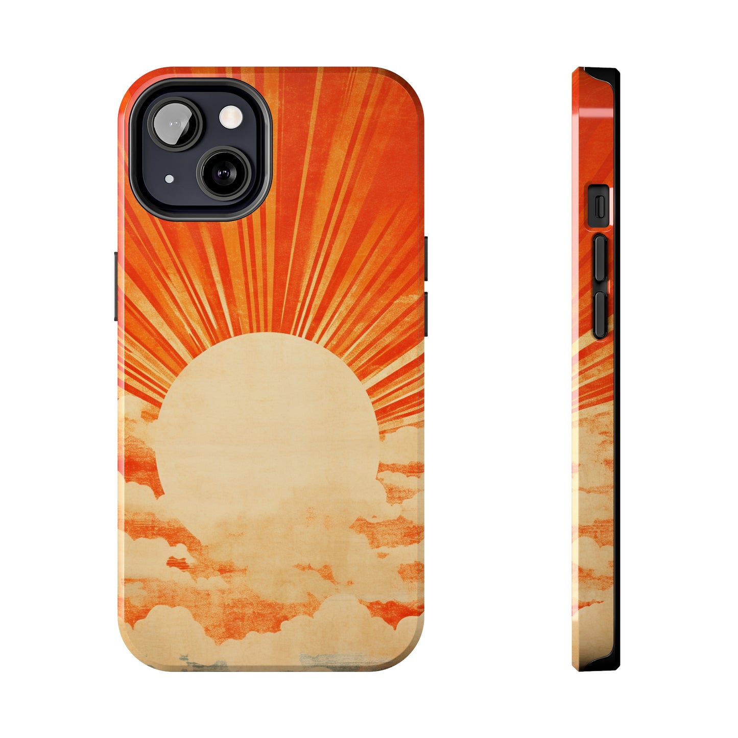 Retro Abstract Sunburst iPhone Case | Embrace the Nostalgic Charm of Artistic Rays