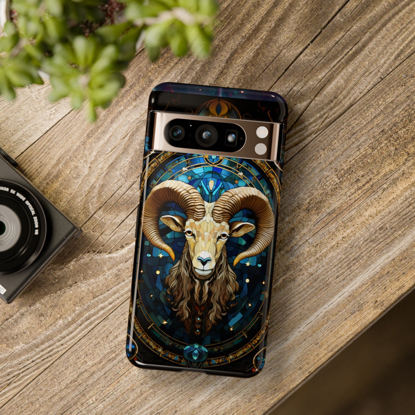 Aries Astrology Stained Glass Design Phone Case