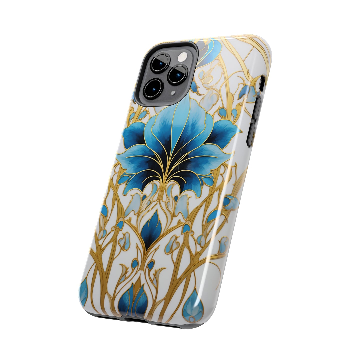 Floral Elegance: Art Deco Stained Glass iPhone Case | Vintage Glamour in Modern Protection iPhone Case for Models 11 through 14 Pro Max