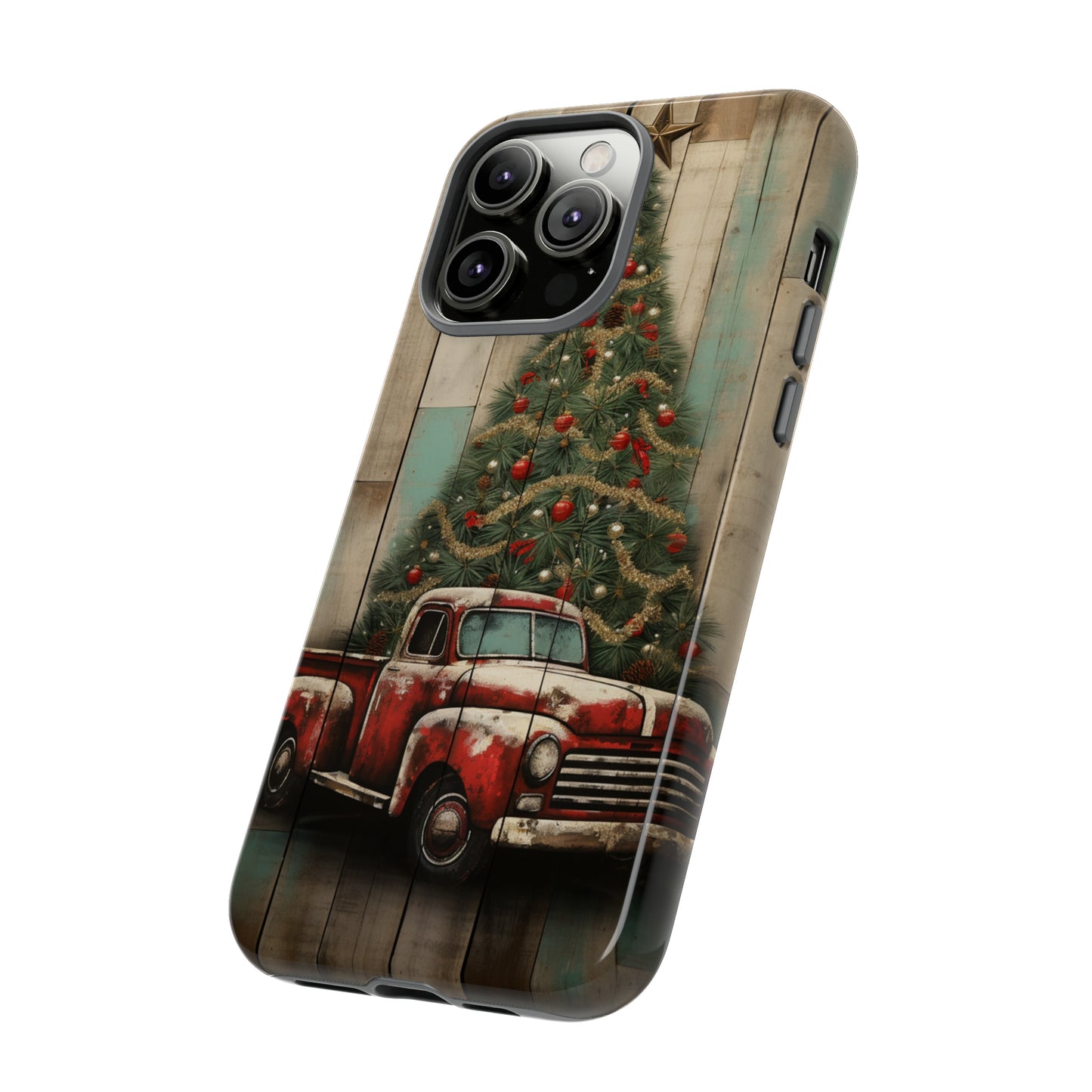 Classic Red Pickup Truck Christmas Phone Case