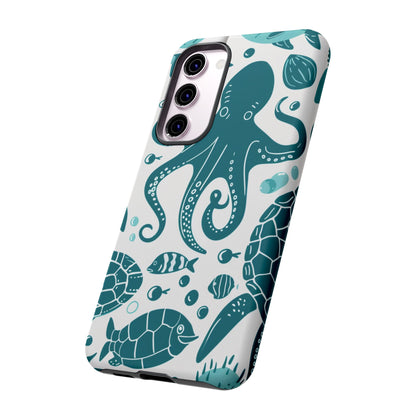 Undersea World Octopus, Turtle, Manta Ray Phone Case