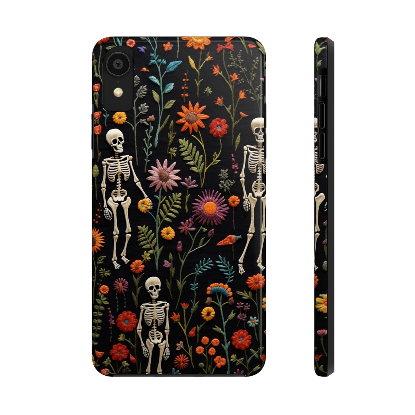 Skeletons in the garden Halloween Embroidery Phone Case