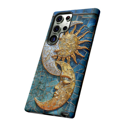 Boho Sun and Moon Mosaic Tile Stained Glass Phone Case