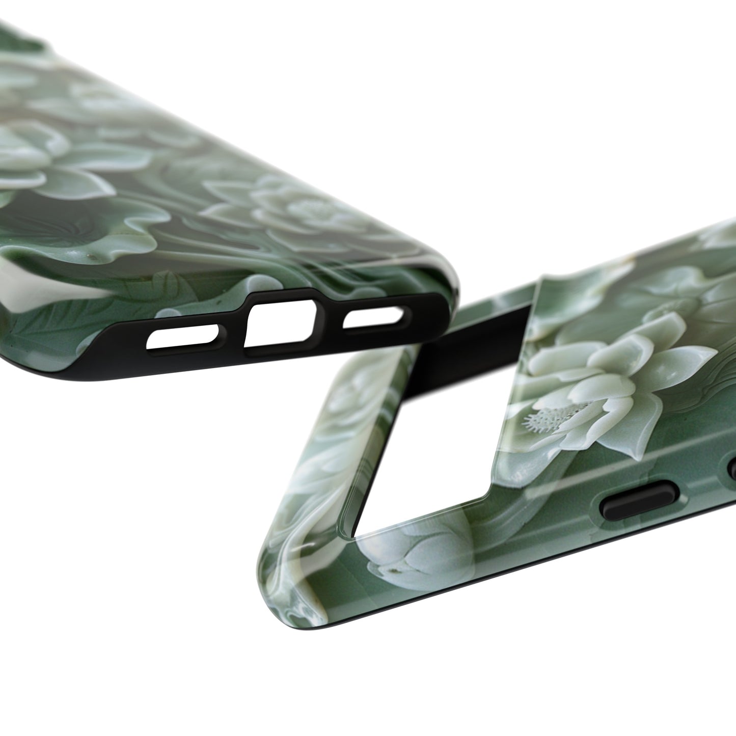 Green Jade Lotus Floral Art Phone Case