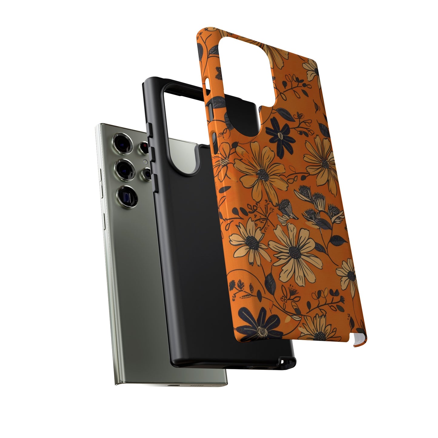 Orange Floral Phone Case Cute Summer Flower Aesthetic