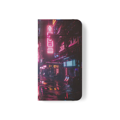 Cyberpunk City at Night Wallet Case